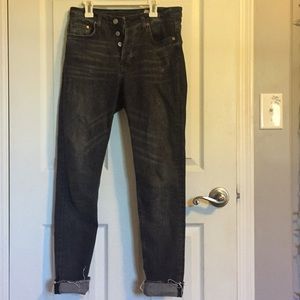 Grey high-waisted denim